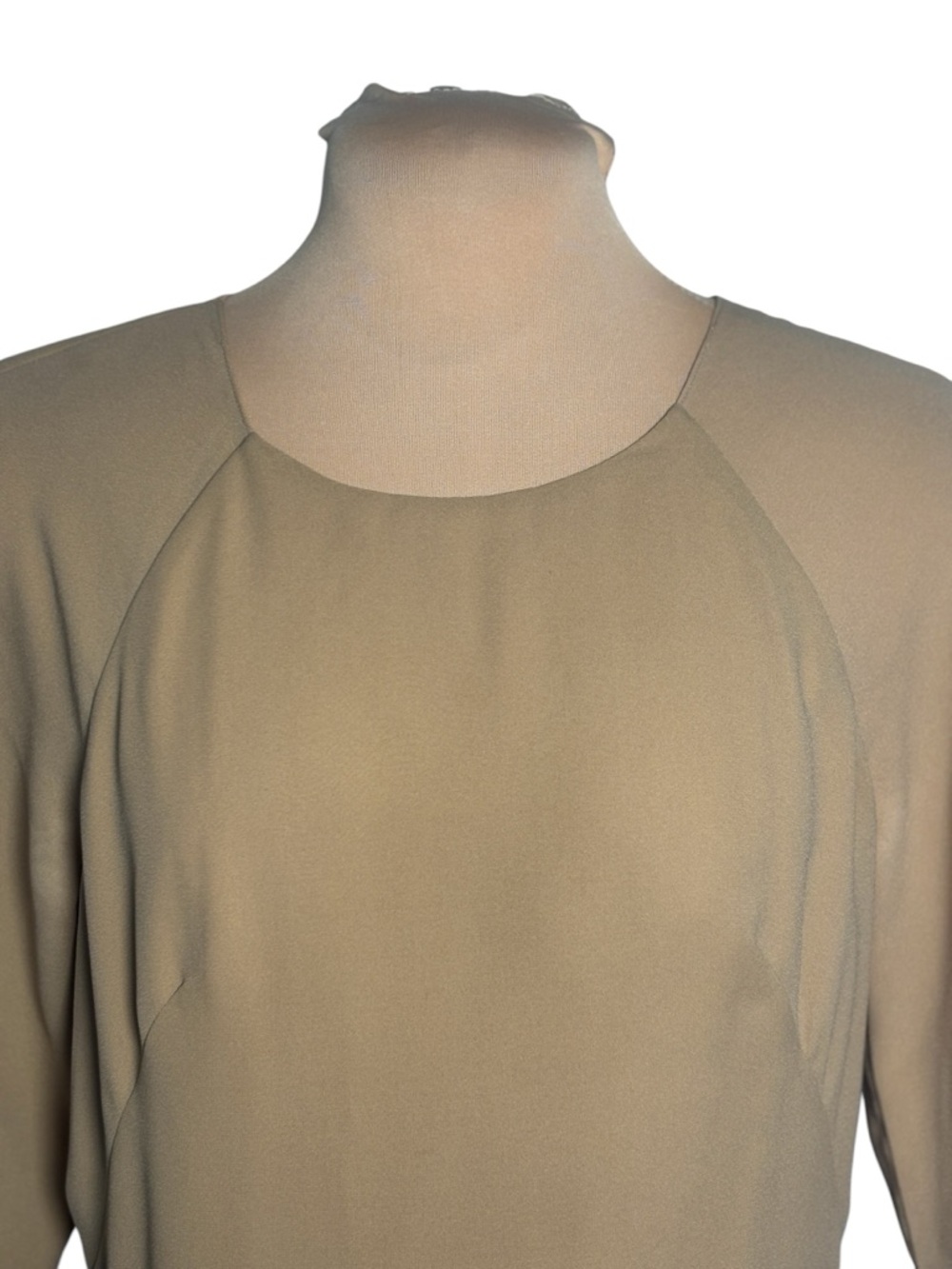 Tibi Colorblock Pleated Dress Size 6 Neutral Minimalist Designer Midi Dress - Picture 3 of 10